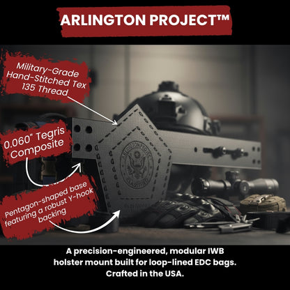 Arlington Project – Modular Adjustable IWB Holster Mount for Loop-Lined EDC Bags