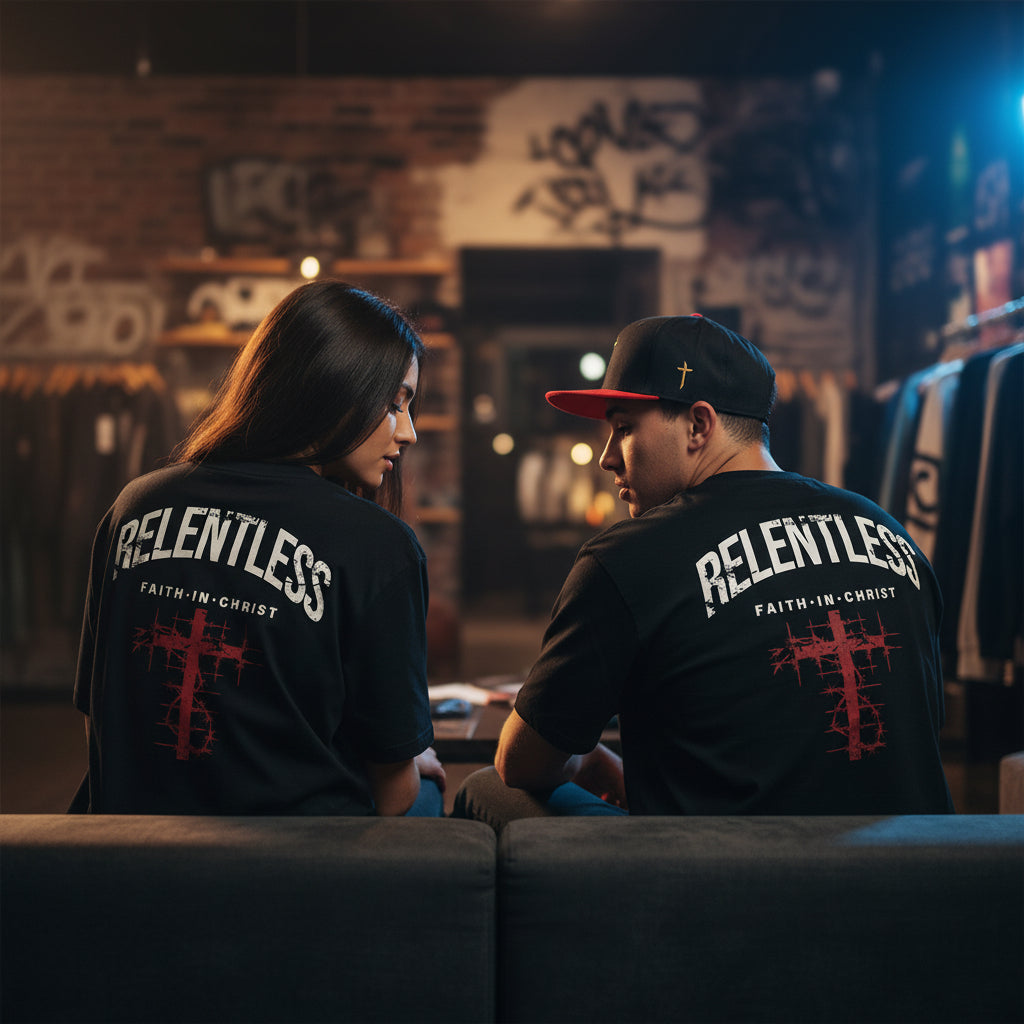 Relentless Faith In Christ Tee – Premium Streetwear T-Shirt