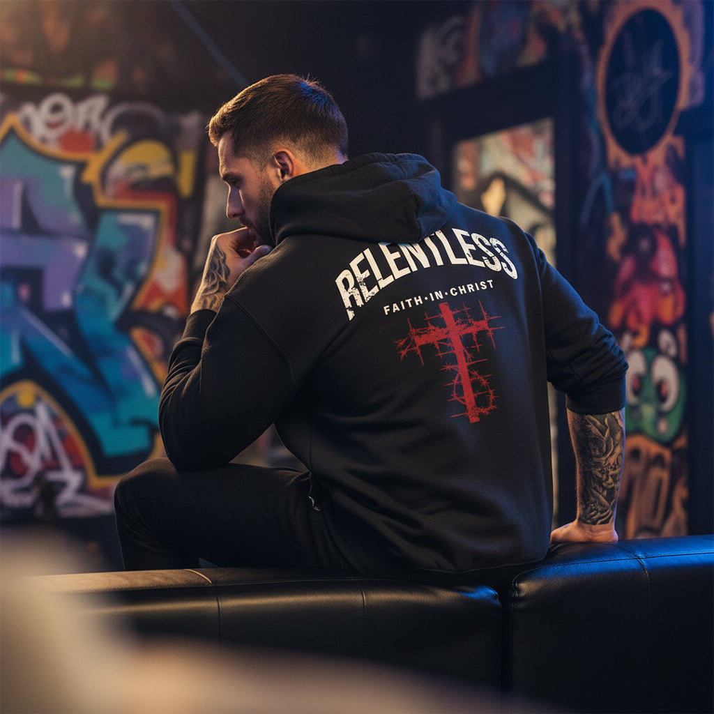 Relentless Faith In Christ Hoodie – Premium Streetwear