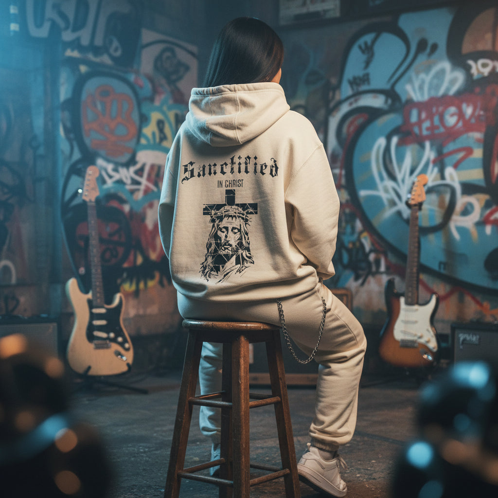 Sanctified in Christ Hoodie – Premium Streetwear